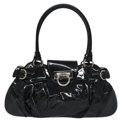 Salvatore Ferragamo Black Patent Leather Gancini