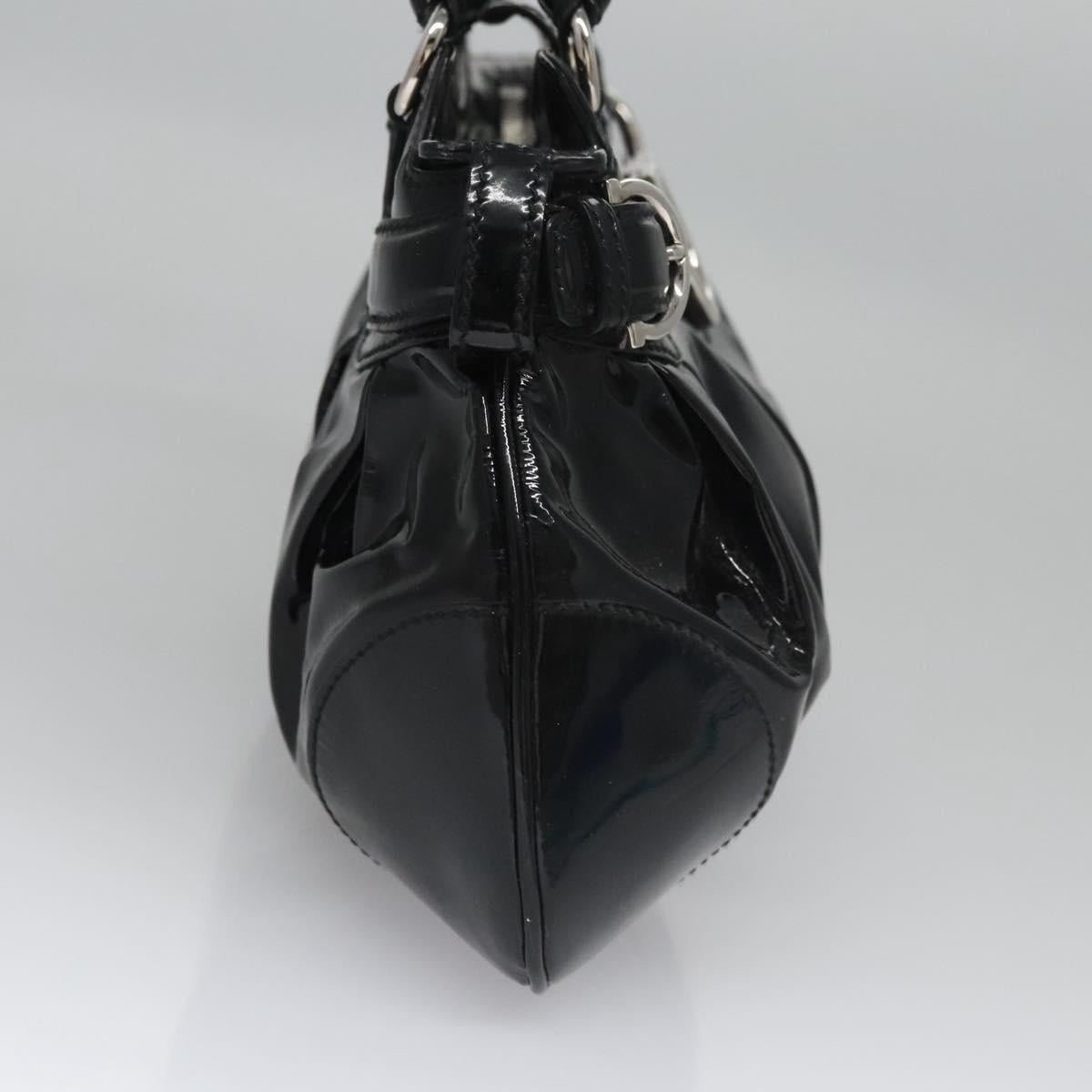 Salvatore Ferragamo Black Patent Leather Gancini