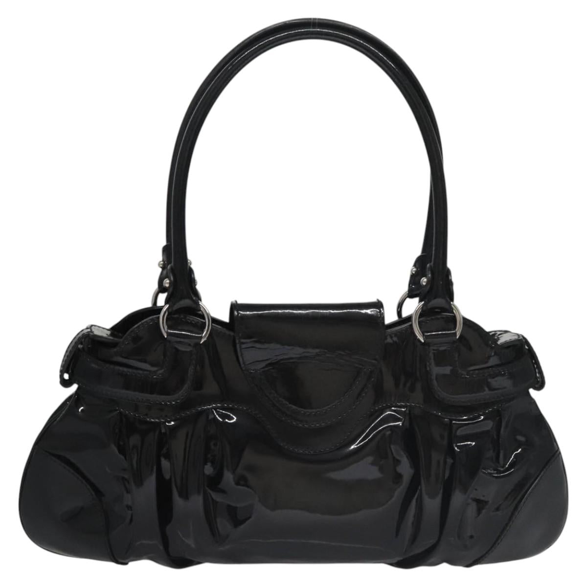 Salvatore Ferragamo Black Patent Leather Gancini