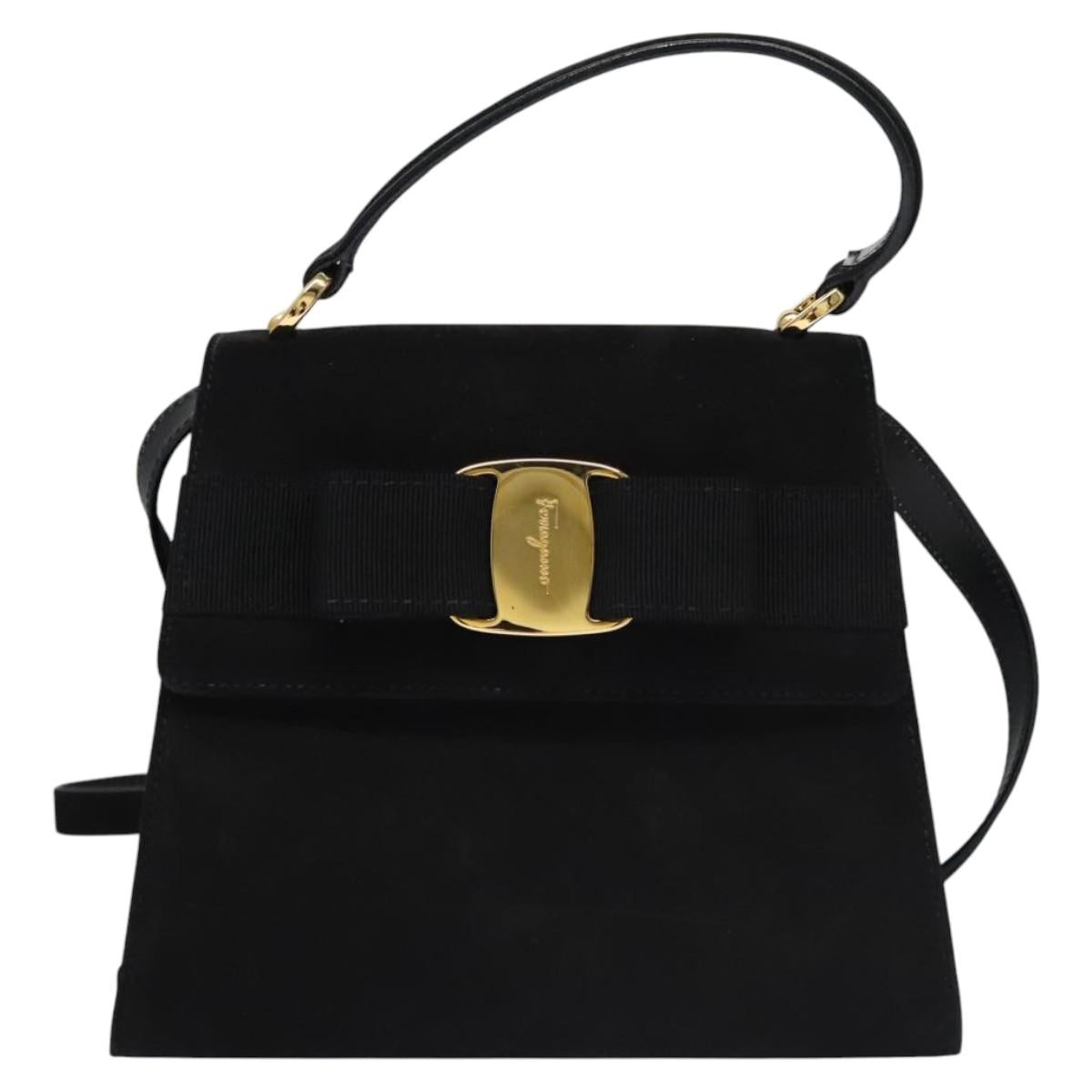 Salvatore Ferragamo Black Suede Vala