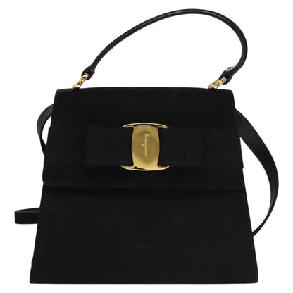 Salvatore Ferragamo Black Suede Vala