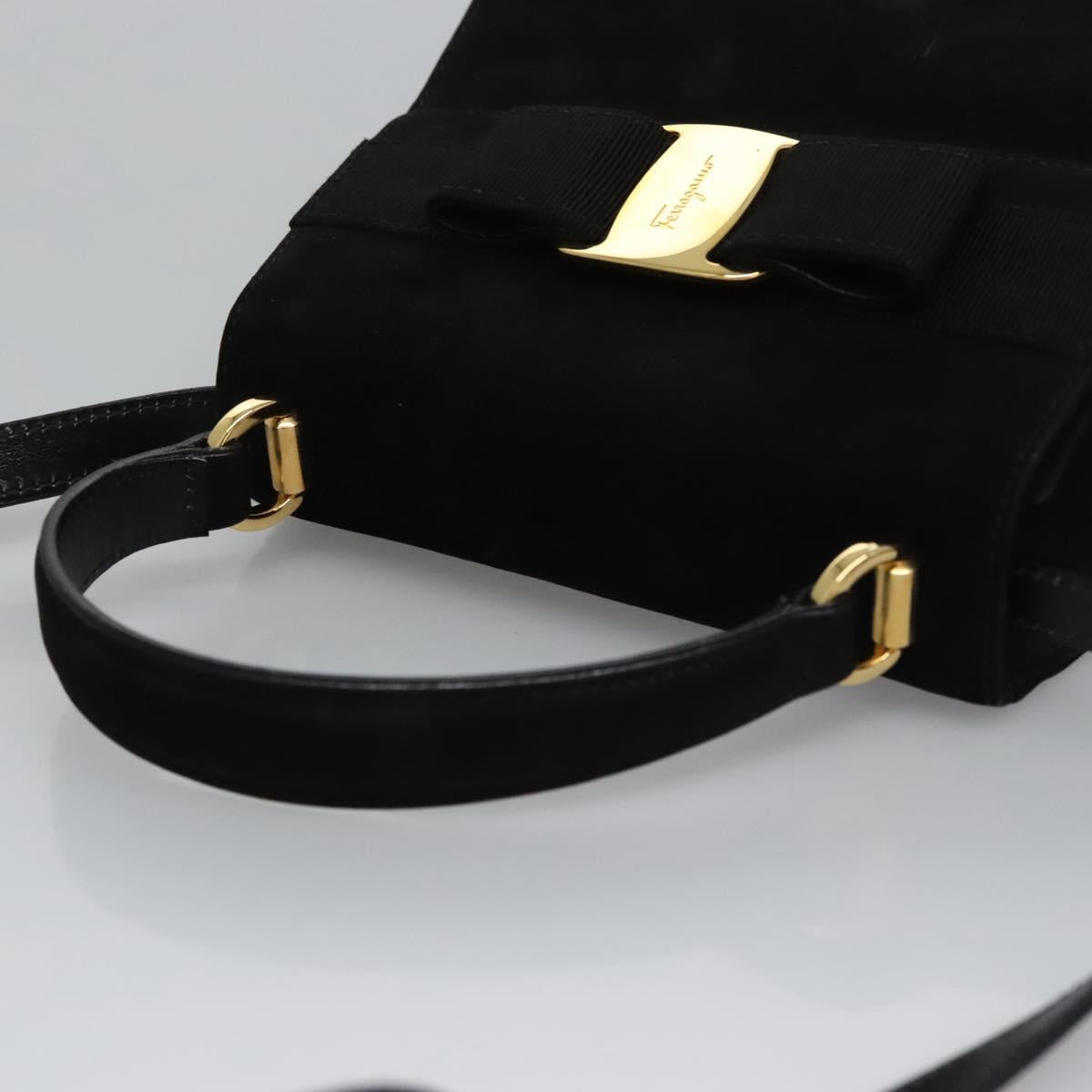 Salvatore Ferragamo Black Suede Vala