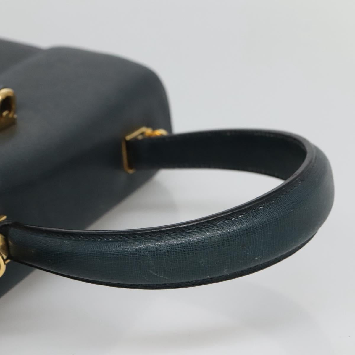 Salvatore Ferragamo Blue Leather Gancini