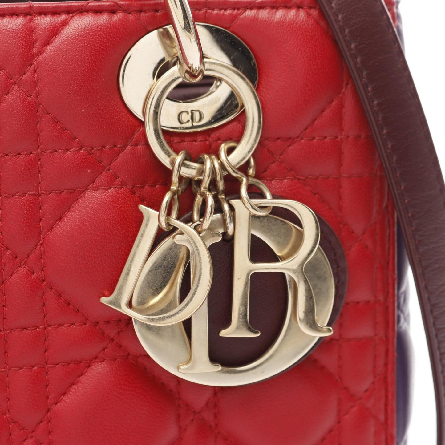 Dior Red Leather Cannage Lady