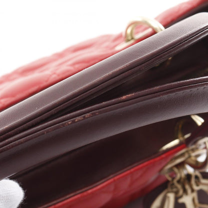 Dior Red Leather Cannage Lady