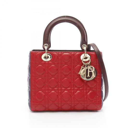 Dior Red Leather Cannage Lady