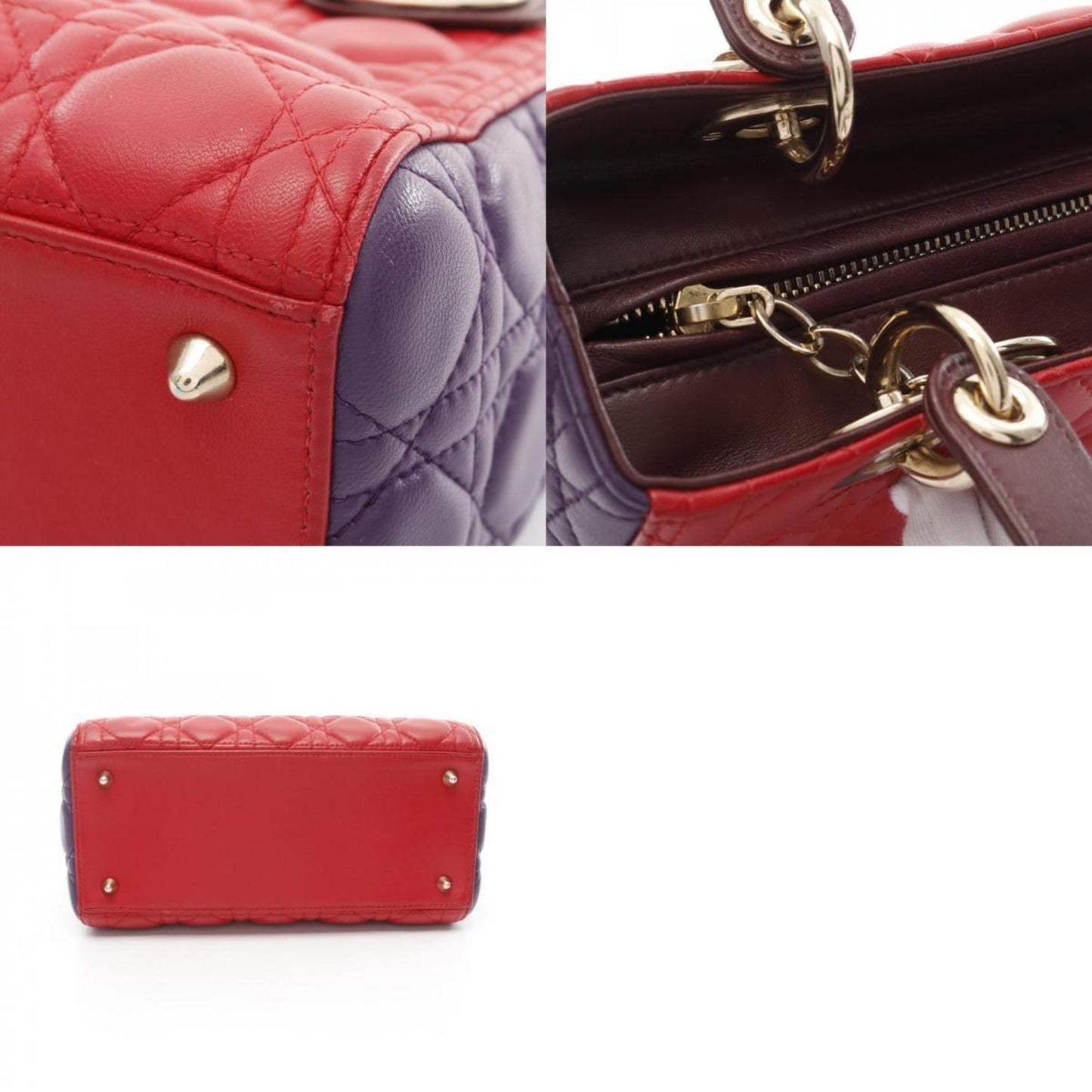 Dior Red Leather Cannage Lady