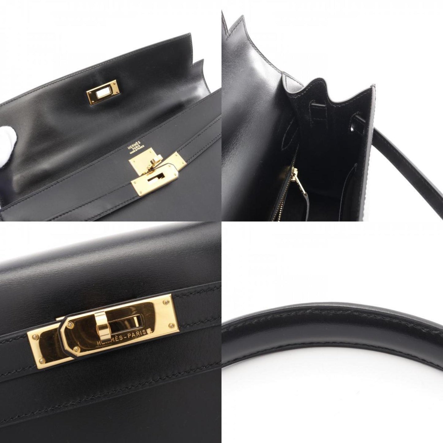 Hermès Black Leather Kelly 32