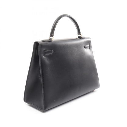 Hermès Black Leather Kelly 32