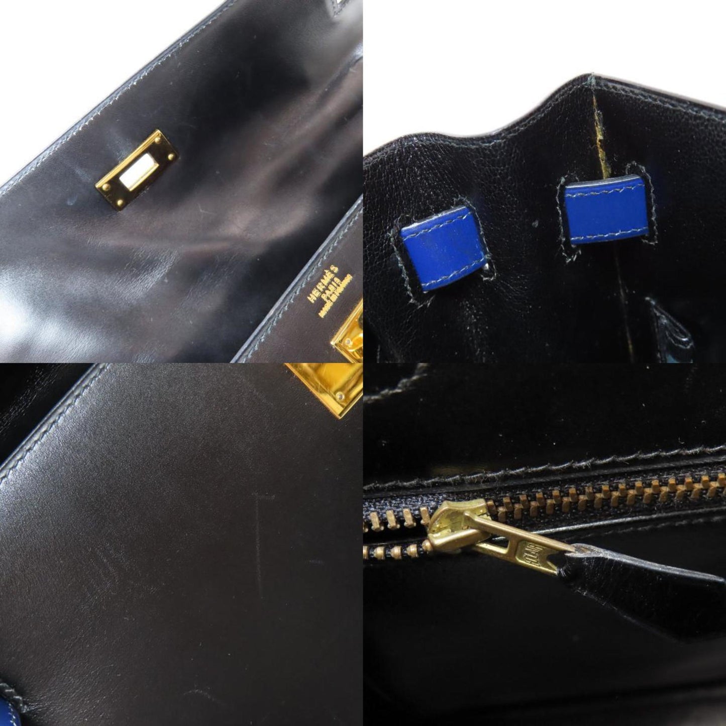 Hermès Black Leather Kelly 32