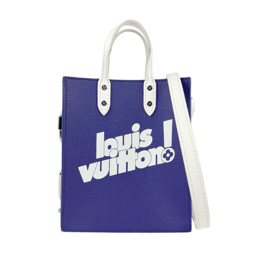 Louis Vuitton Blue Leather Sac Plat