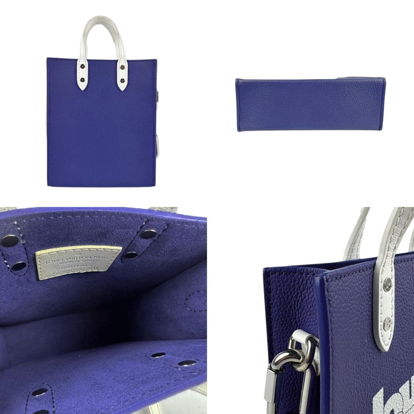 Louis Vuitton Blue Leather Sac Plat