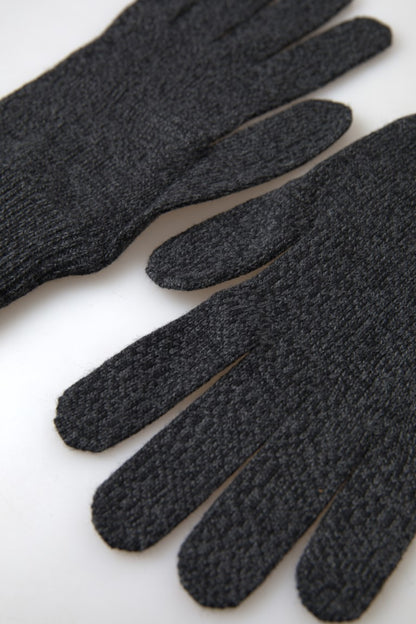 Dolce & Gabbana Elegant Virgin Wool Winter Gloves In Gray