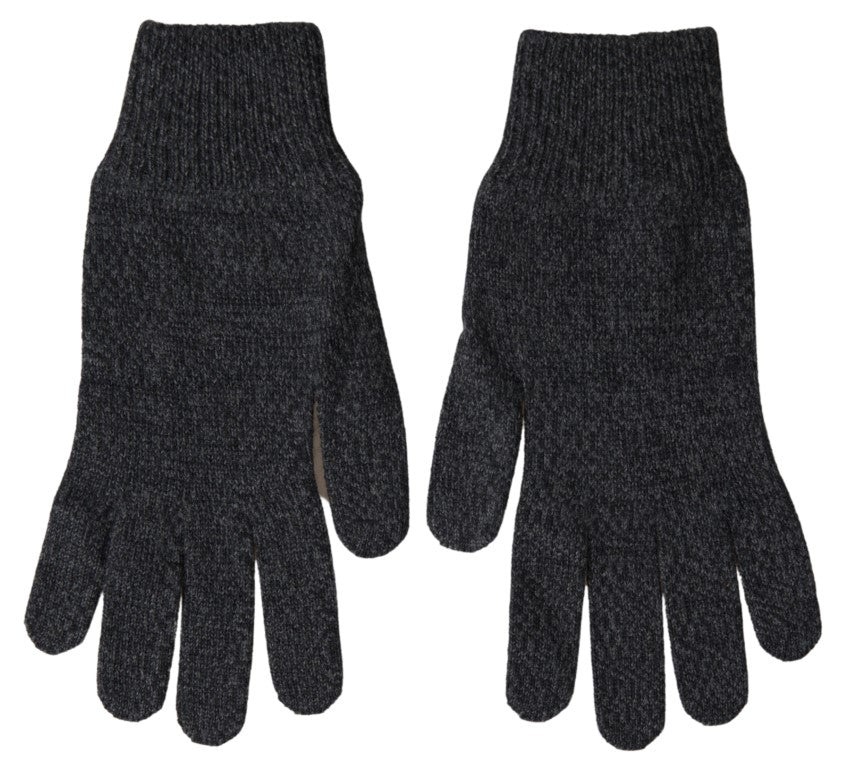 Dolce & Gabbana Elegant Virgin Wool Winter Gloves In Gray