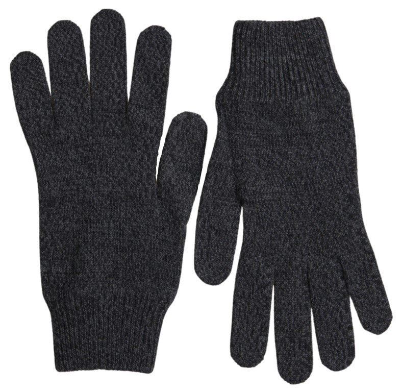 Dolce & Gabbana Elegant Virgin Wool Winter Gloves In Gray