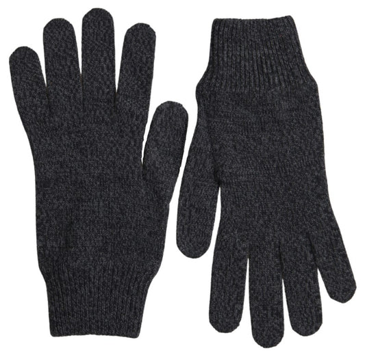 Dolce & Gabbana Elegant Virgin Wool Winter Gloves In Gray