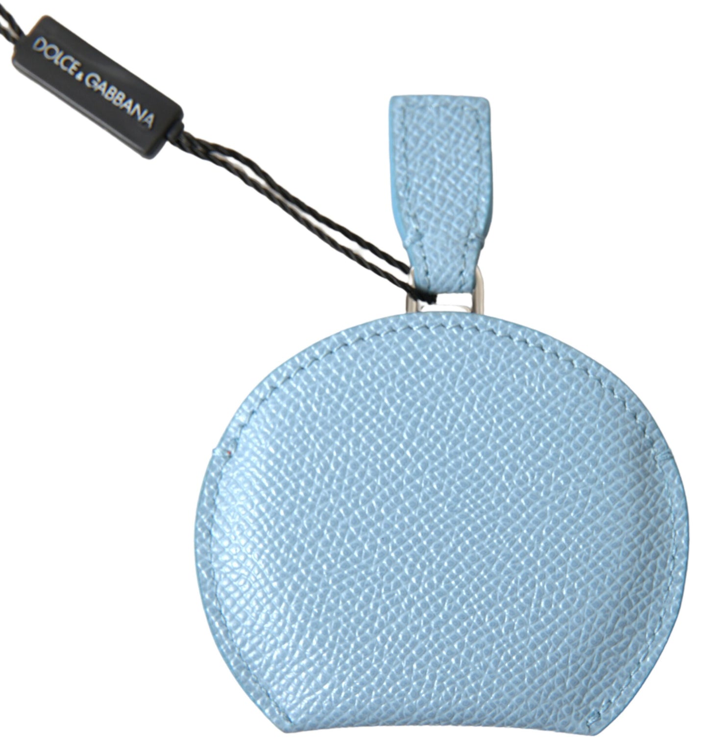 Dolce & Gabbana Elegant Leather Mirror Holder In Light Blue