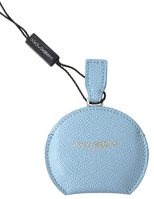 Dolce & Gabbana Elegant Leather Mirror Holder In Light Blue