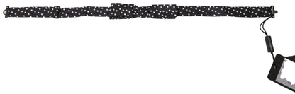 Dolce & Gabbana Elegant Black Silk Bow Tie With Logo Detail