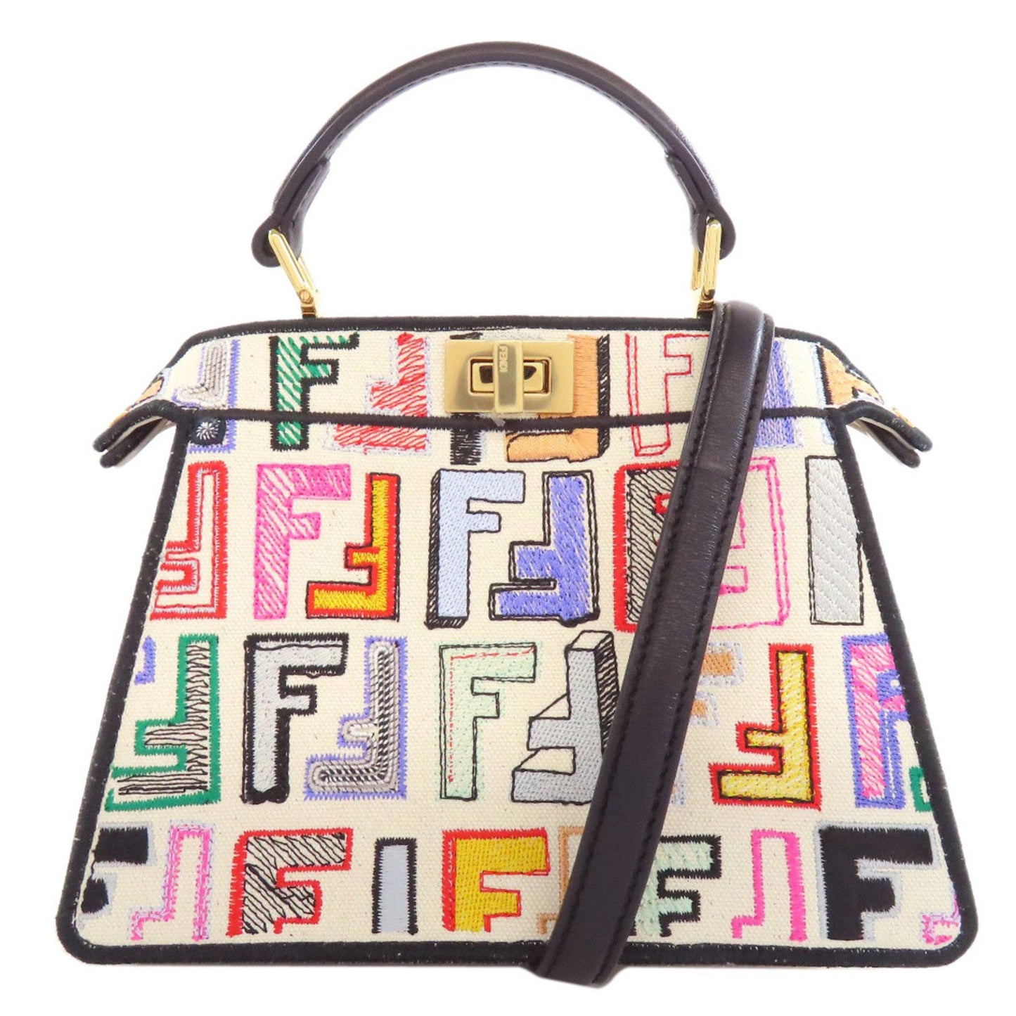 Fendi White Canvas Peekaboo