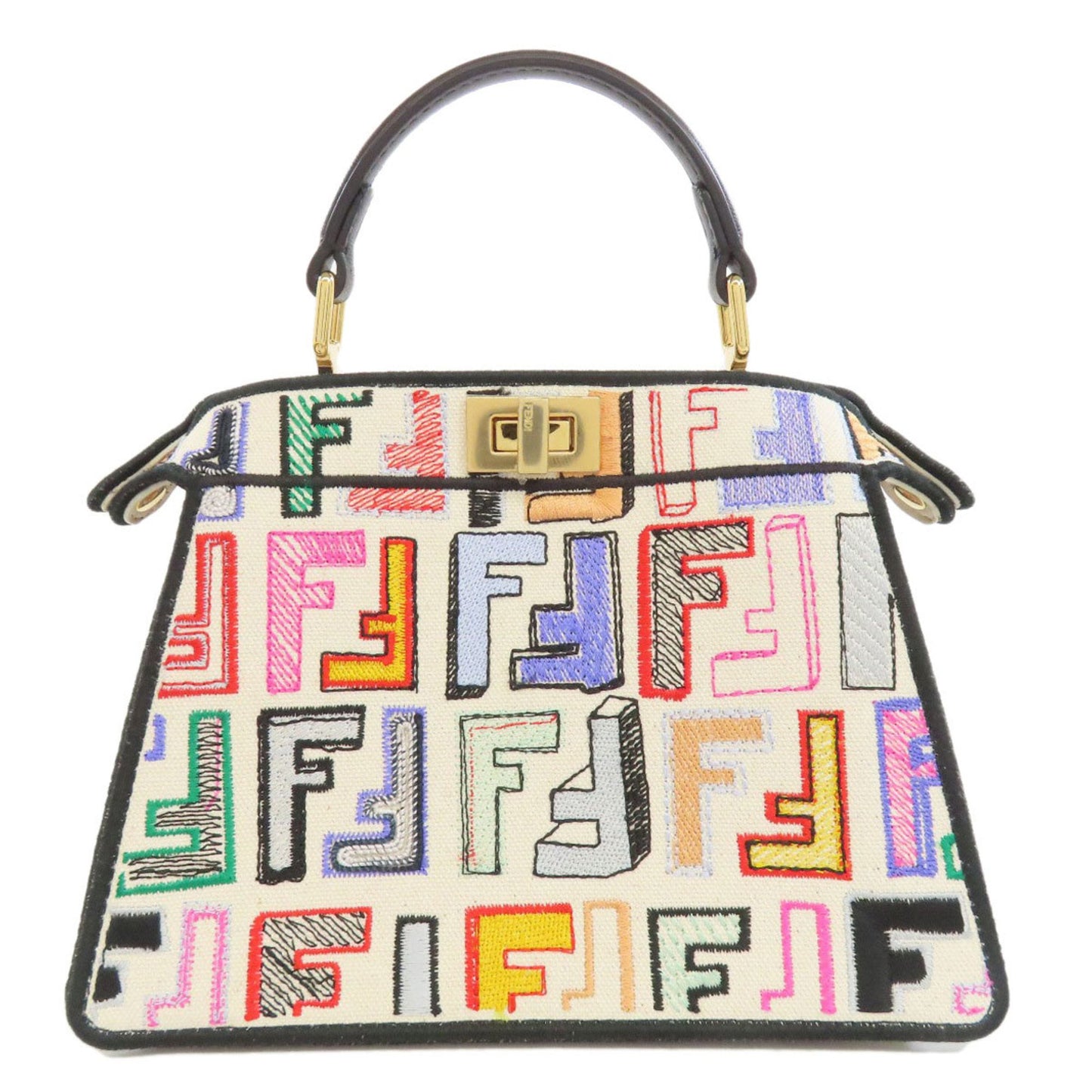Fendi White Canvas Peekaboo