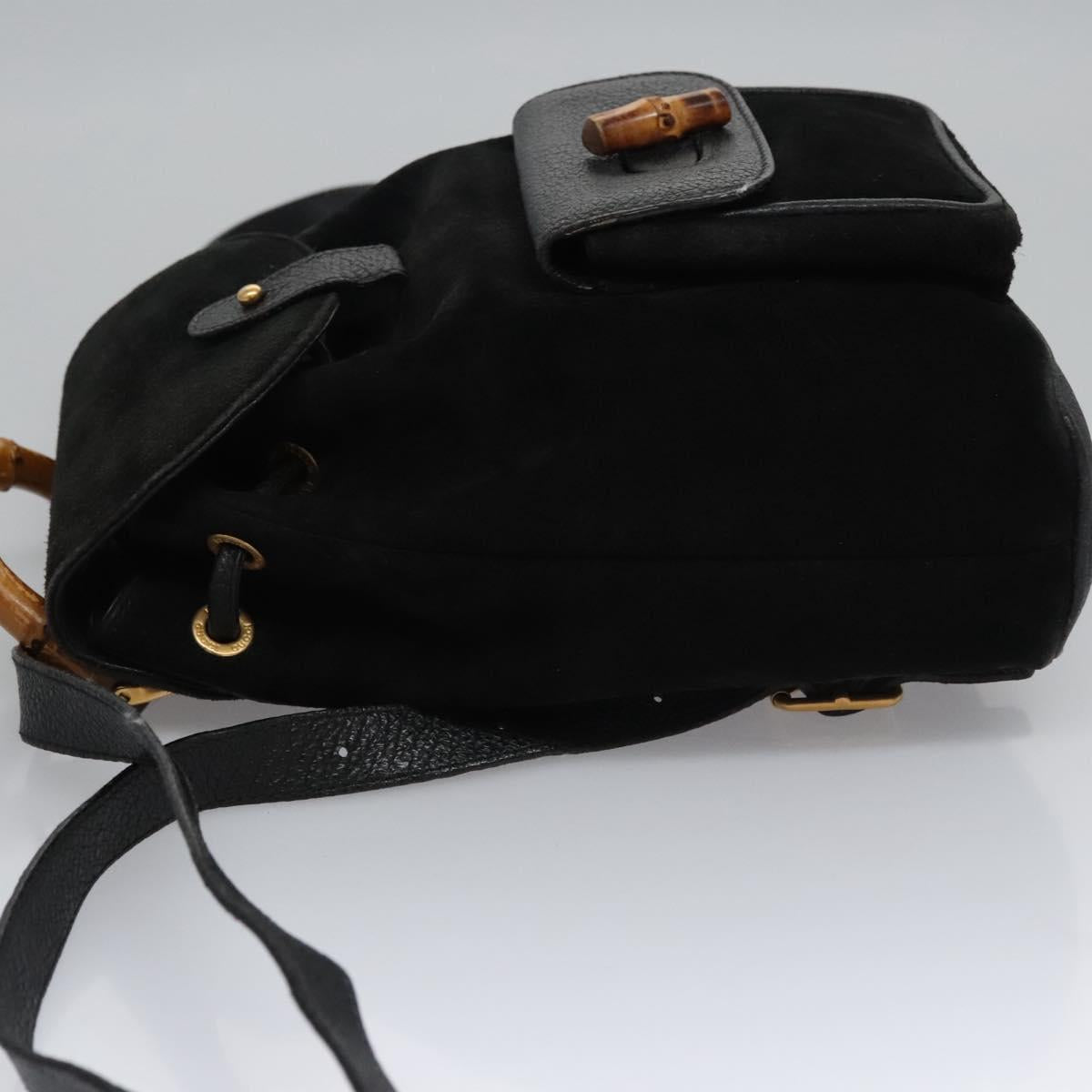 Gucci Black Suede Bamboo