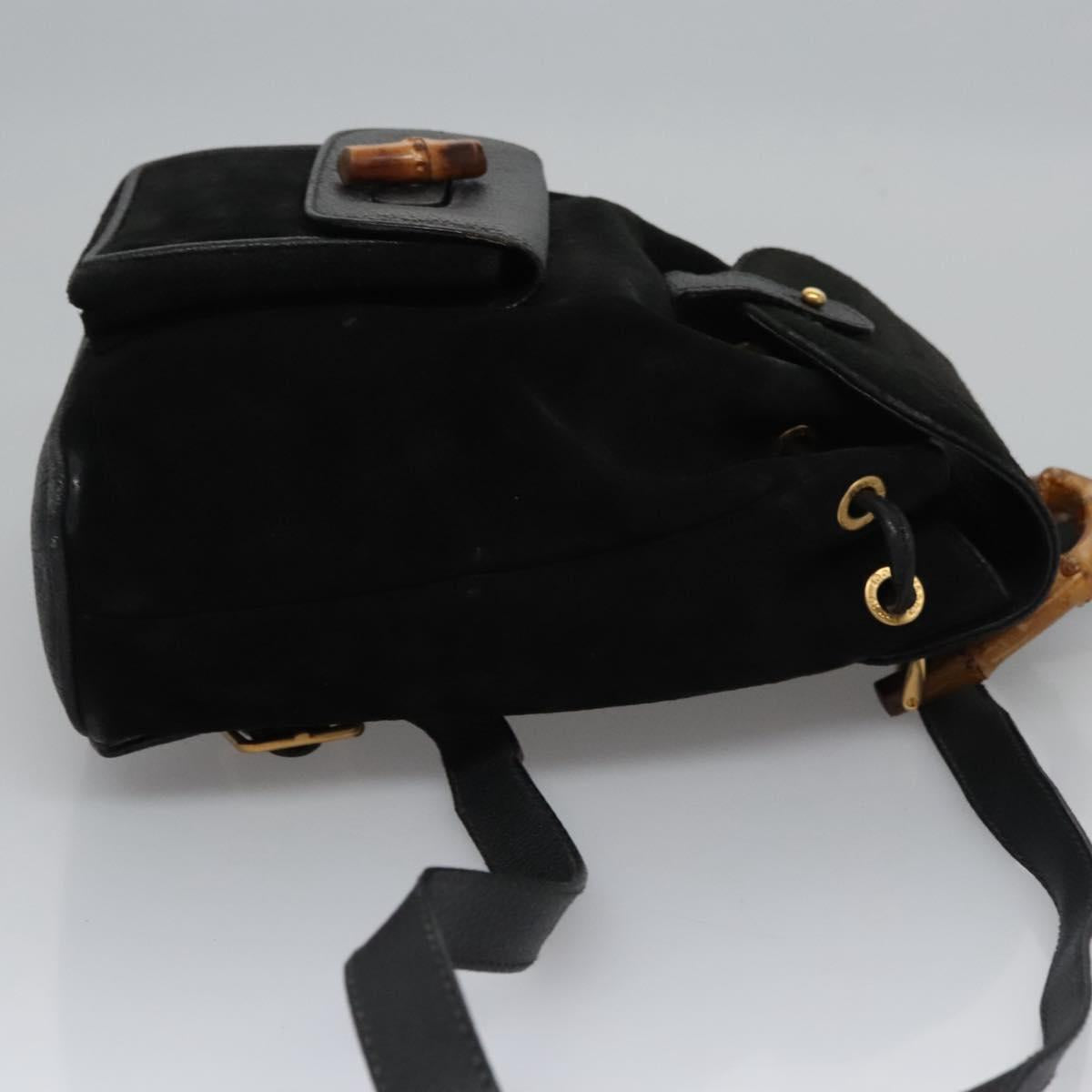 Gucci Black Suede Bamboo