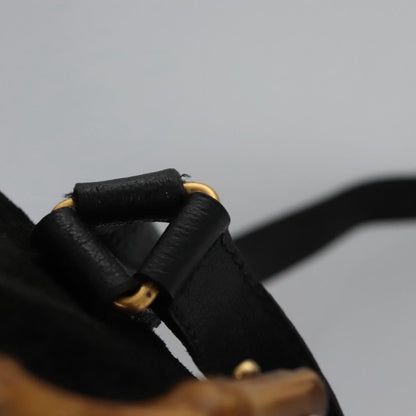 Gucci Black Suede Bamboo