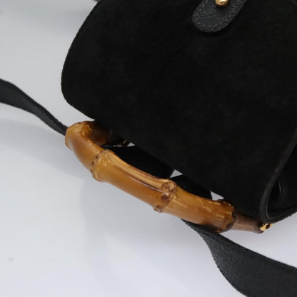 Gucci Black Suede Bamboo