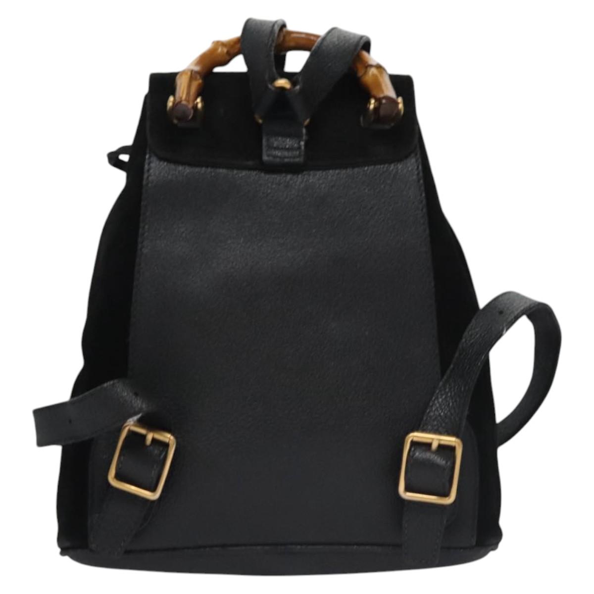 Gucci Black Suede Bamboo