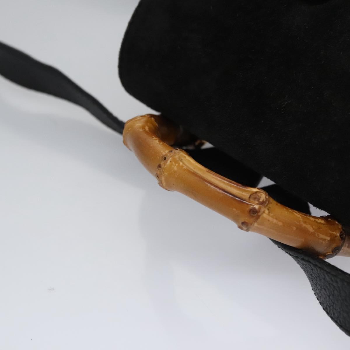 Gucci Black Suede Bamboo