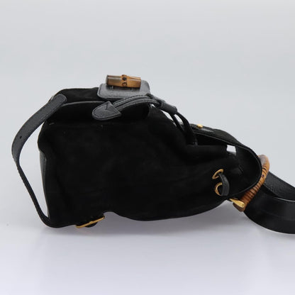 Gucci Black Suede Bamboo