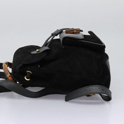 Gucci Black Suede Bamboo