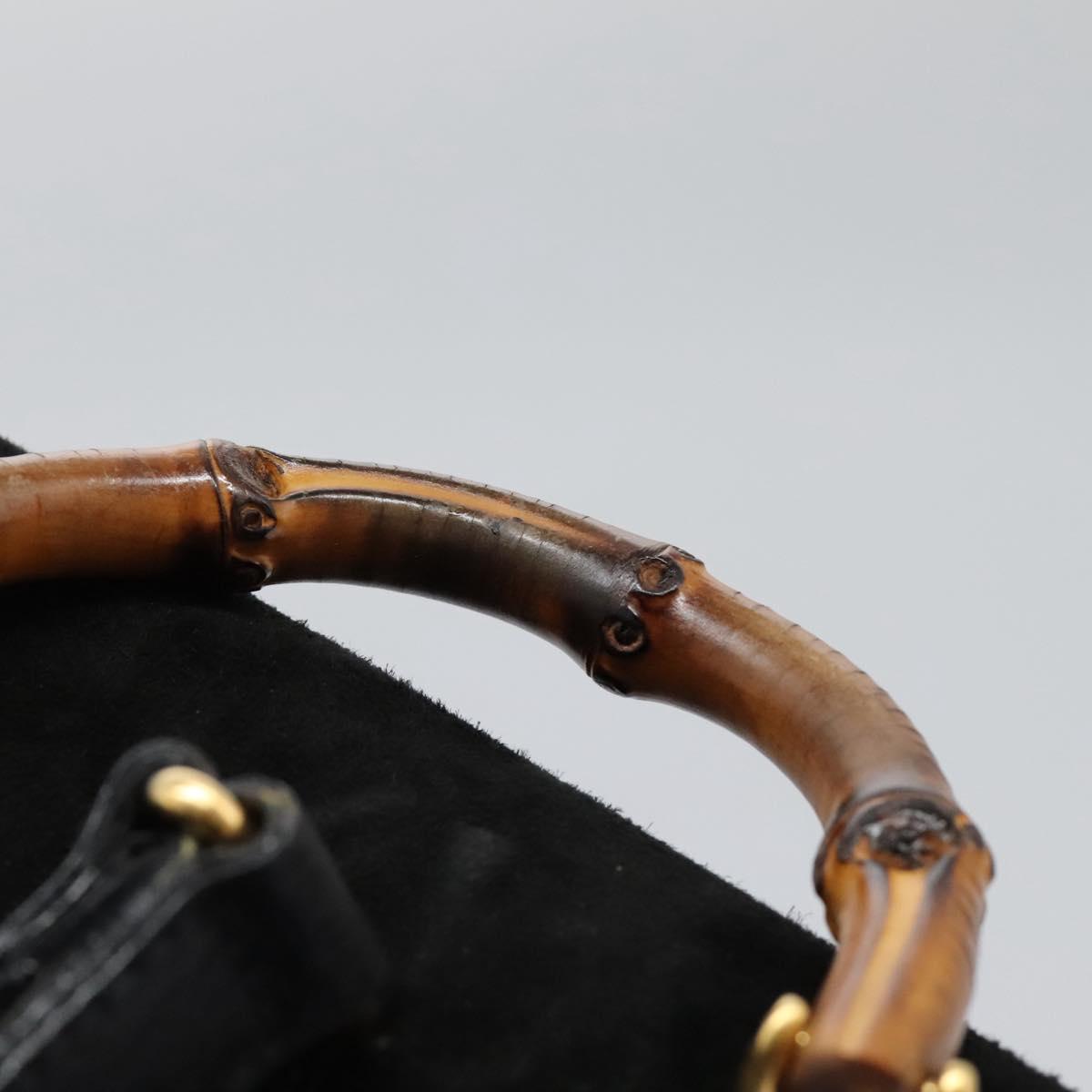 Gucci Black Suede Bamboo