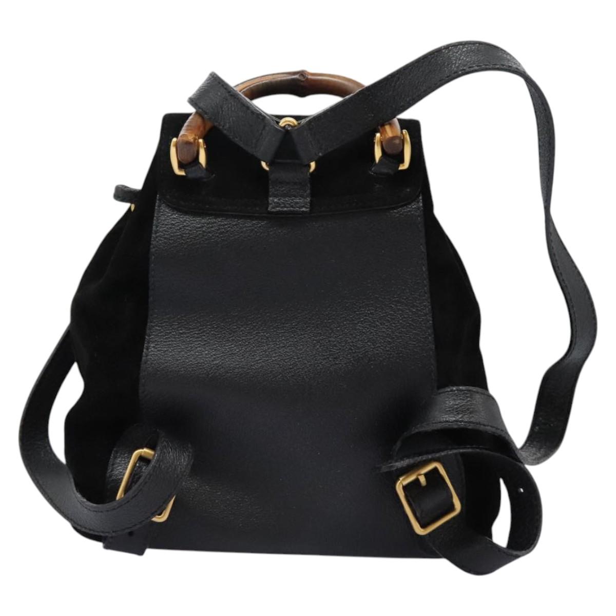 Gucci Black Suede Bamboo