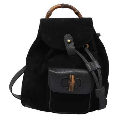 Gucci Black Suede Bamboo