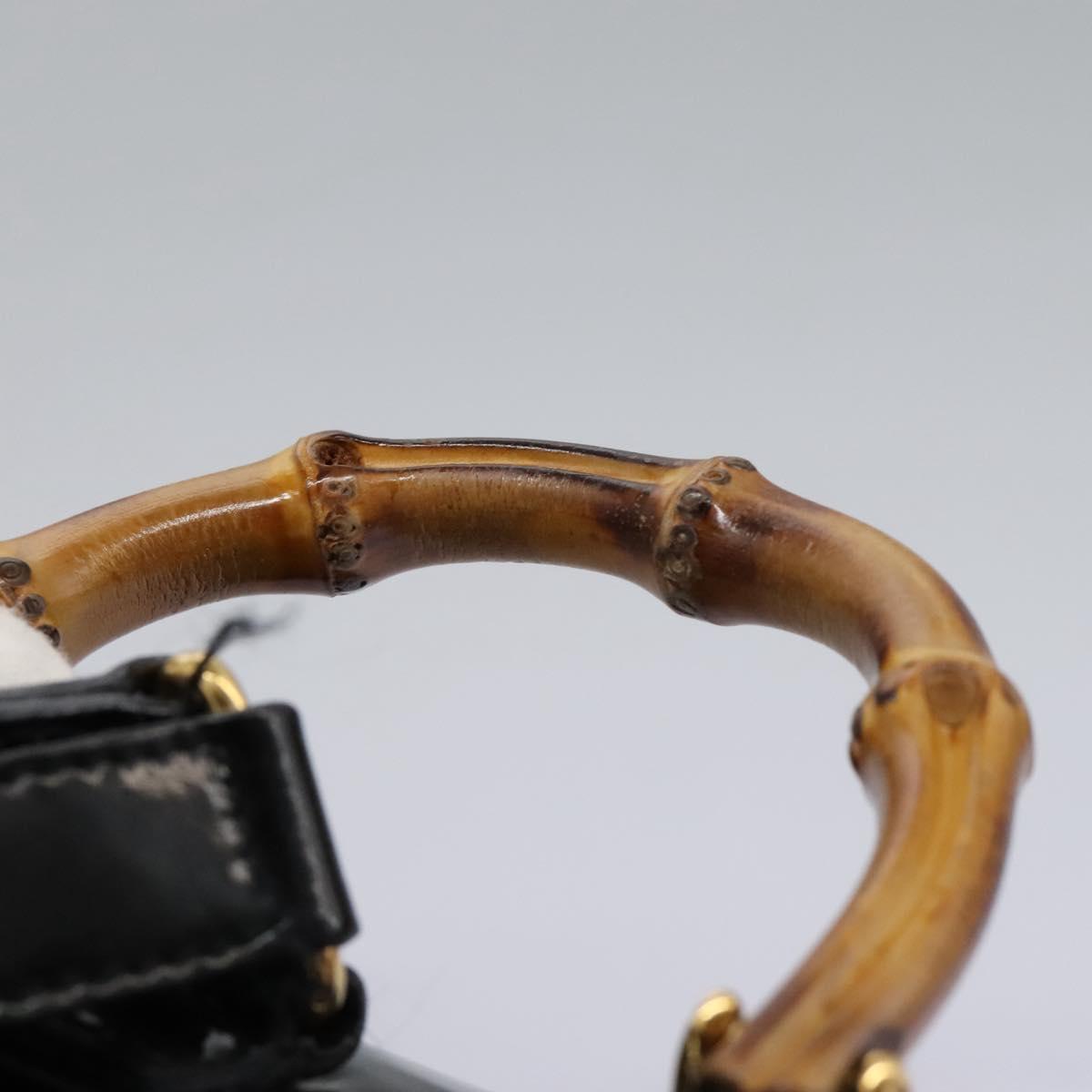 Gucci Black Patent Leather Bamboo