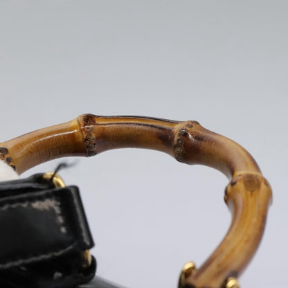 Gucci Black Patent Leather Bamboo