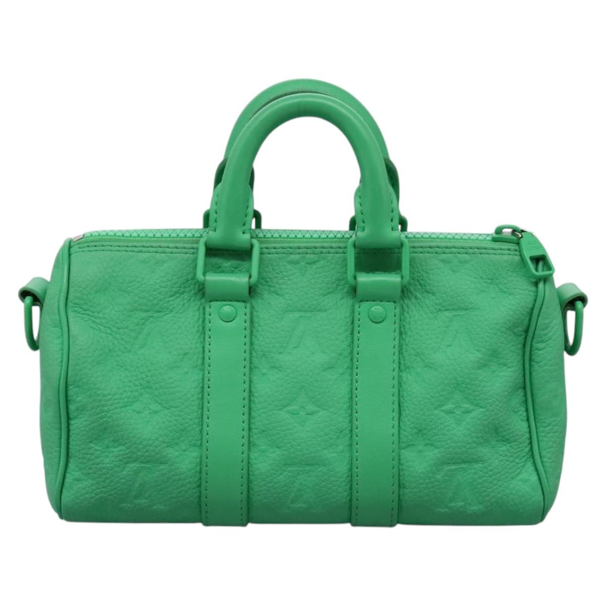 Louis Vuitton Green Leather Keepall