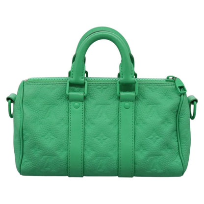 Louis Vuitton Green Leather Keepall