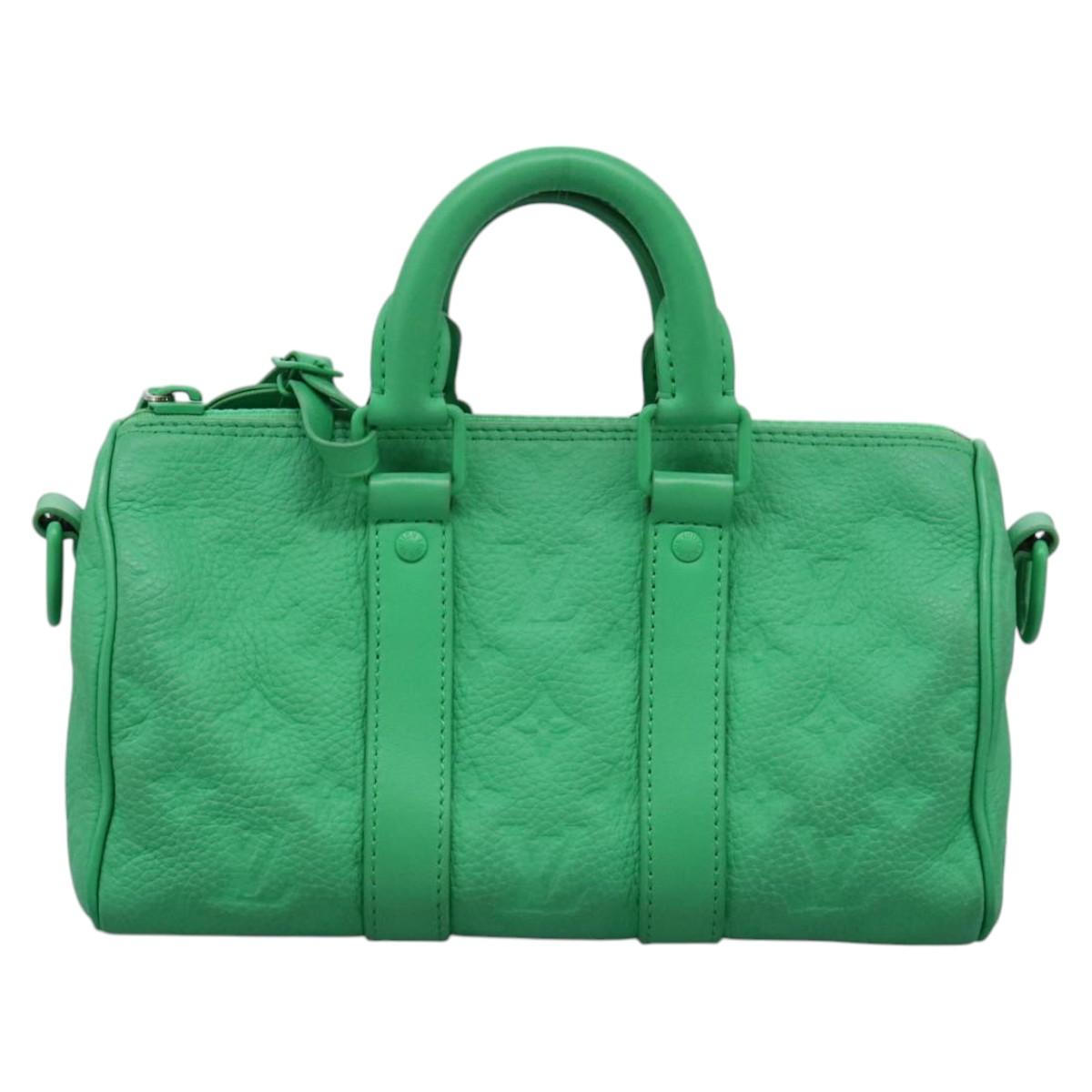 Louis Vuitton Green Leather Keepall