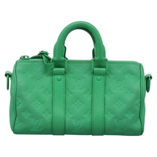 Louis Vuitton Green Leather Keepall