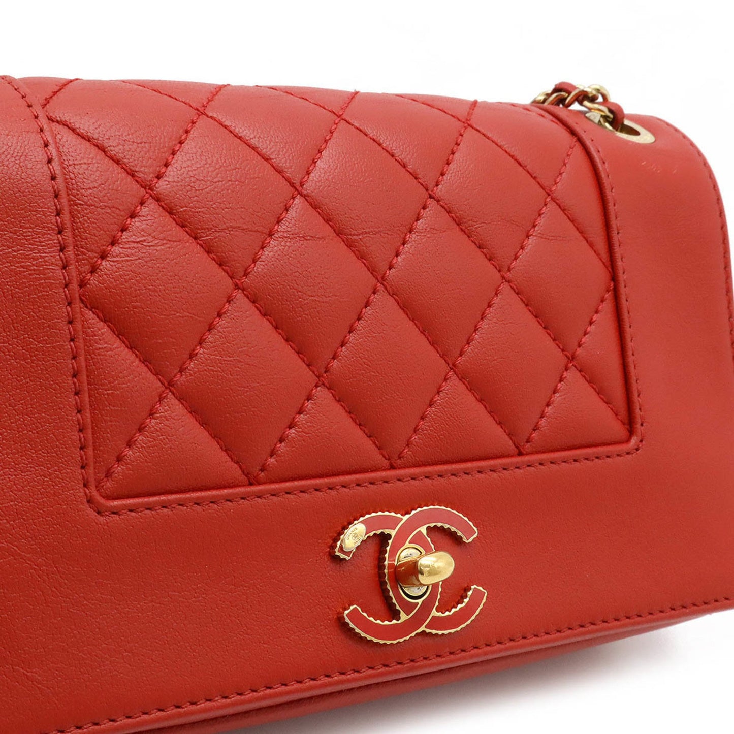 Chanel Red Leather Mademoiselle