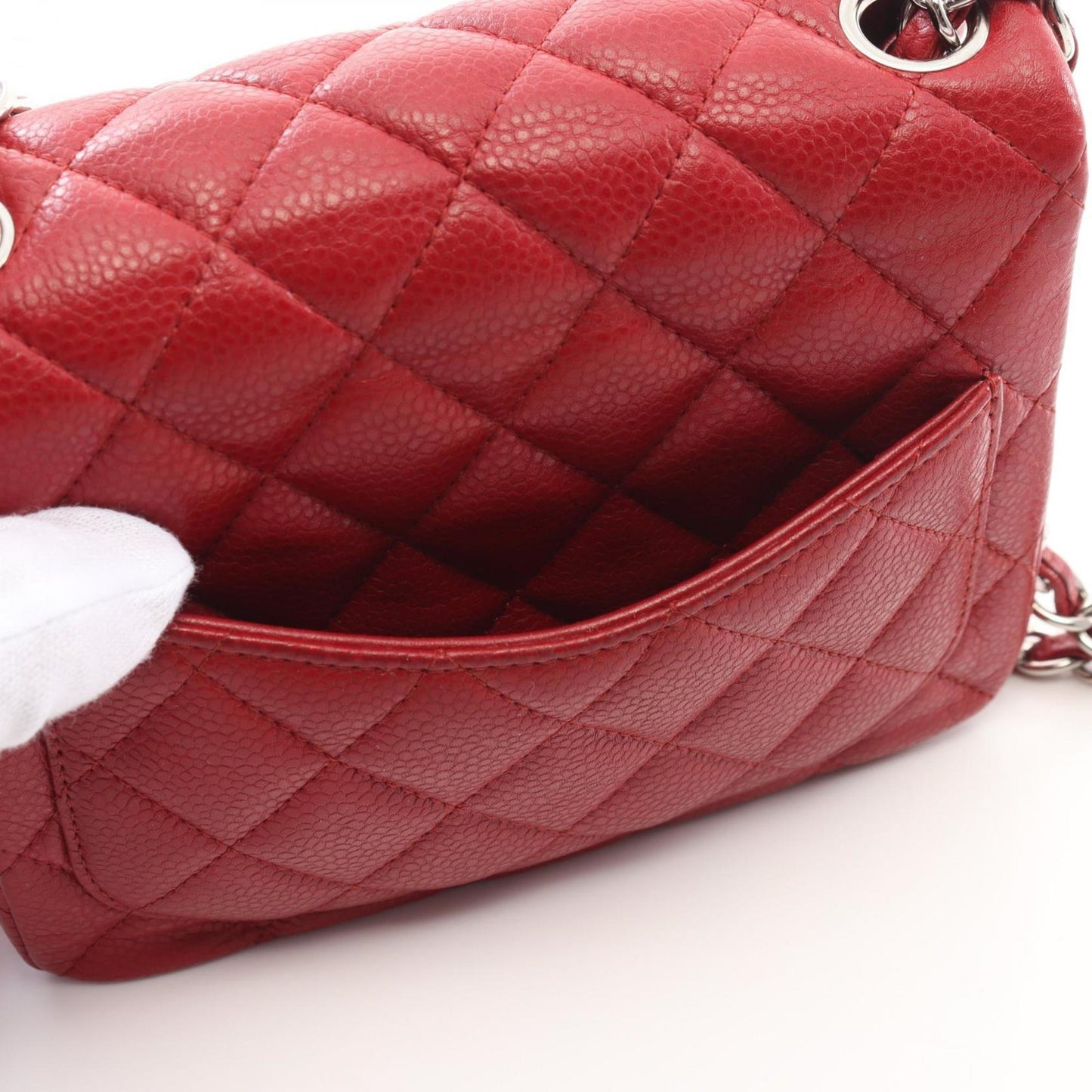 Chanel Red Leather Single Flap