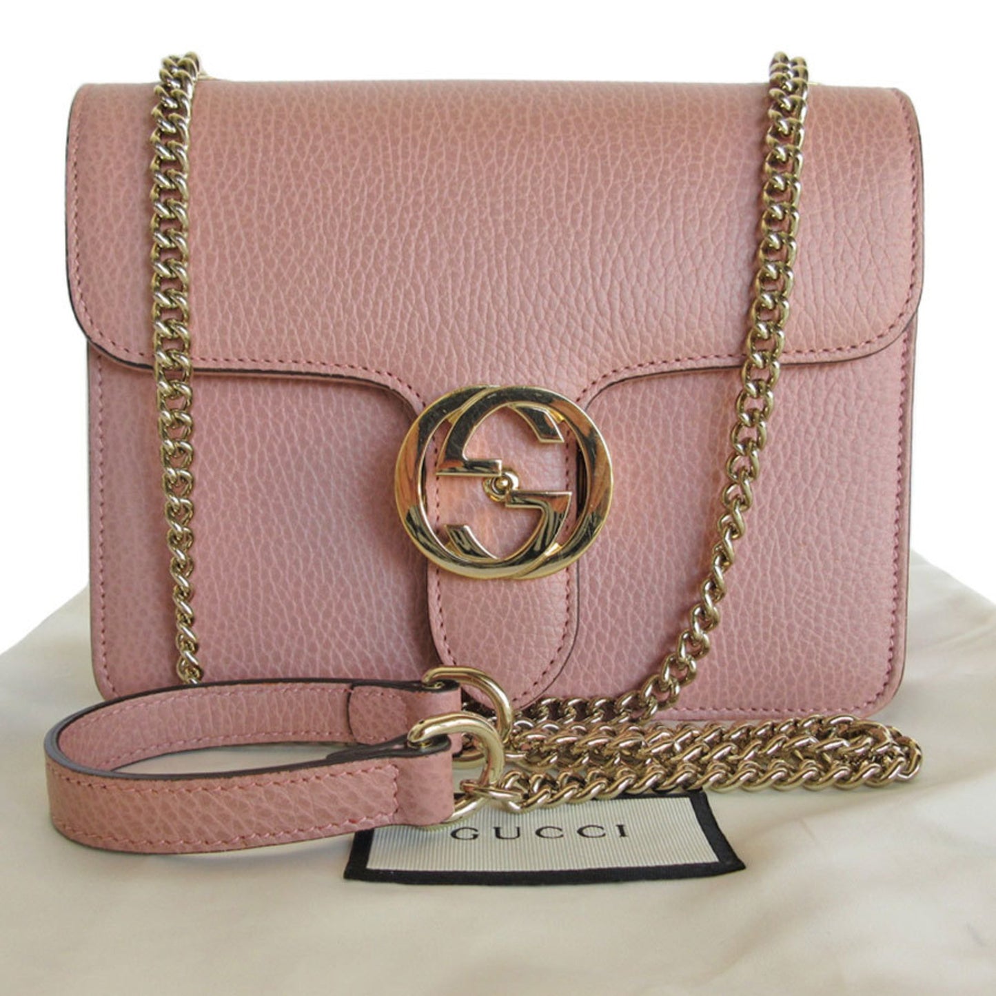 Gucci Pink Leather Interlocking G