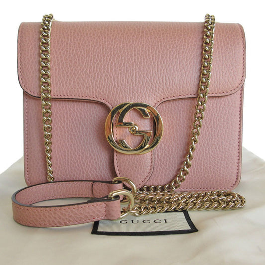 Gucci Pink Leather Interlocking G