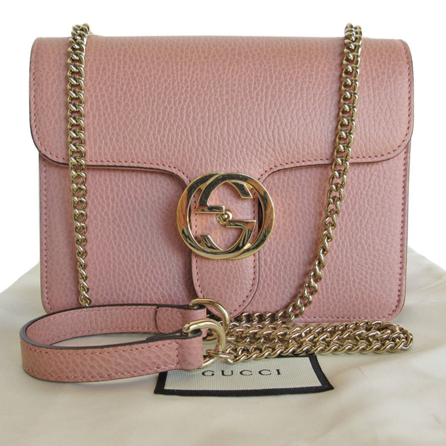 Gucci Pink Leather Interlocking G