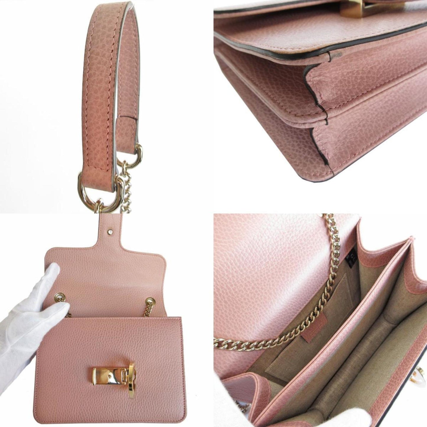 Gucci Pink Leather Interlocking G