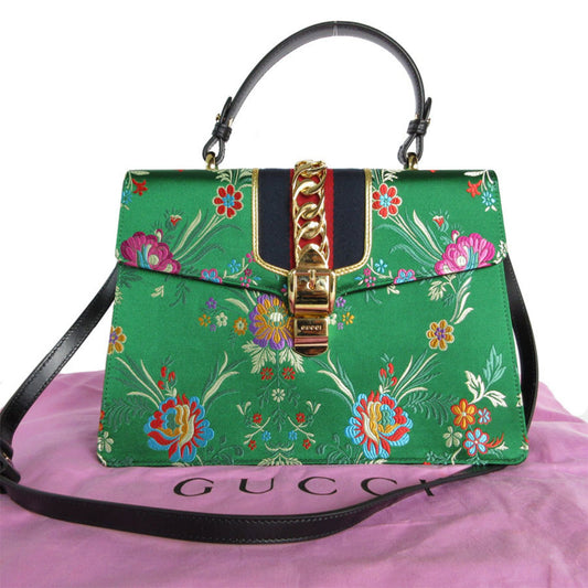 Gucci Green Leather Sylvie