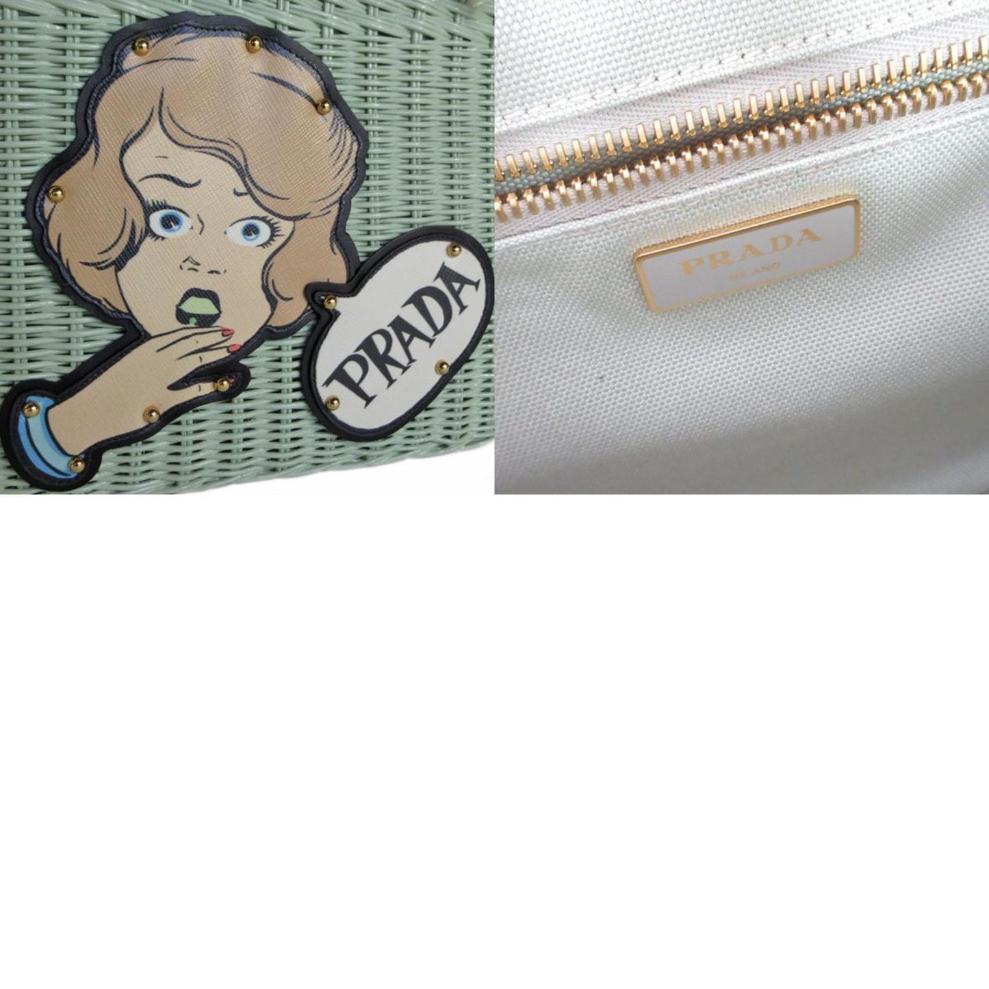 Prada Green Canvas Midollino